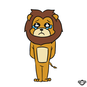 Gif animé lion pleurs